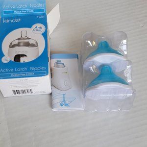 New Kinde Twist Anti Colic Active Latch Nipples Medium Flow 2 Pack
